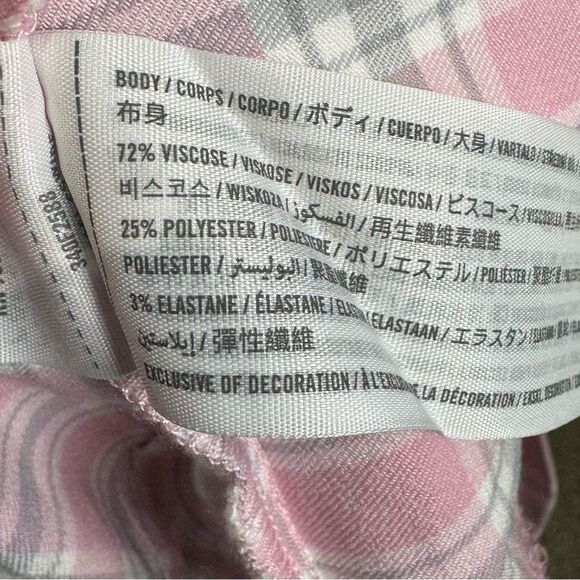 Hollister square neck pink and gray plaid crop top size medium NWT - Picture 5 of 5